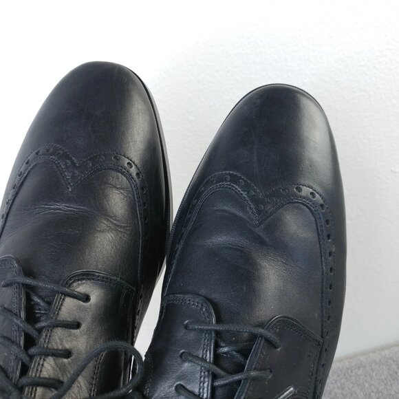 Cole Haan Grand OS Jefferson Wingtip Oxford Mens 11.5 Shoes Black Leather C23795 - Picture 7 of 12